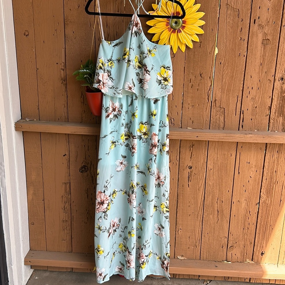 Floral Halter Maxi Dress